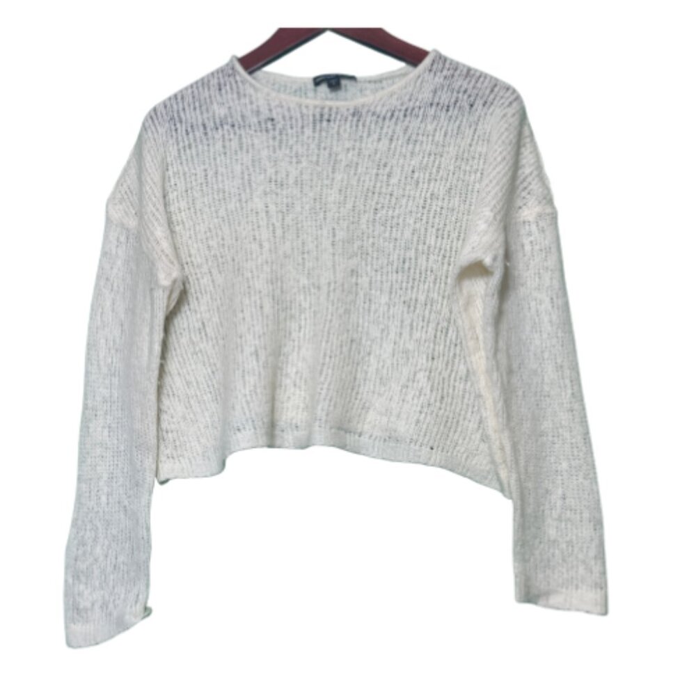 NWOT Cream Cropped Wool Blend JAMES PERSE Silhoulette Sweater Size 4 (BB1015)